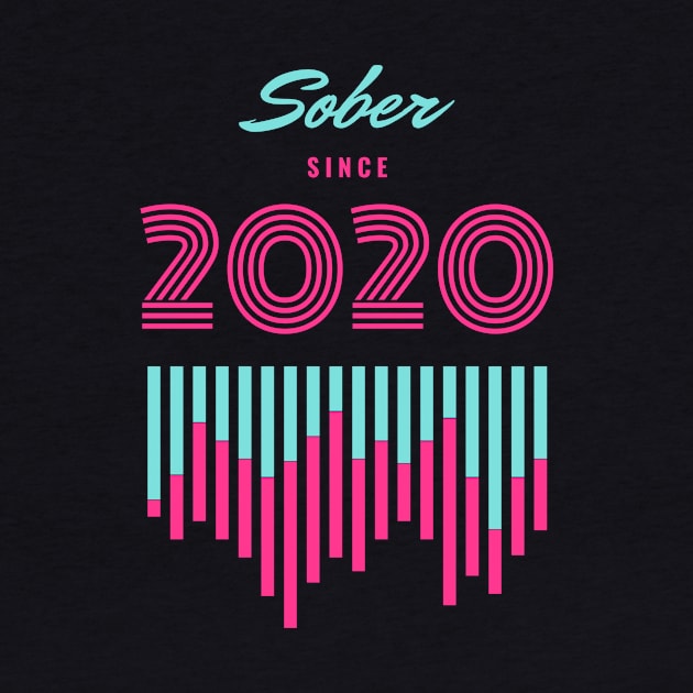 Retro Sober Since 2020 Alcoholic Recovery by RecoveryTees